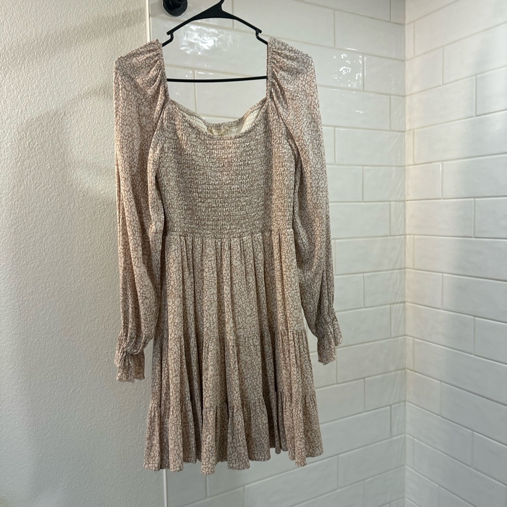 Altar'd State Cream Long Sleeve Dress
